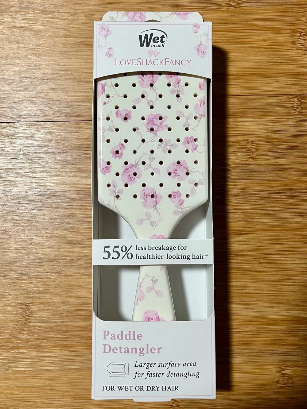 Wet Brush LoveShackFancy Paddle Detangler Hair Brush Pink Roses Love Shack Fancy